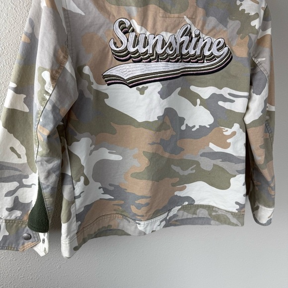 Zadig & Voltaire Cavi Camo Jacket Green Tan Casual Military Women Small Designer - Picture 13 of 13